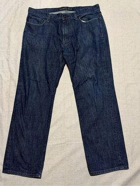 Express Men's Straight Jeans in Dark Blue
